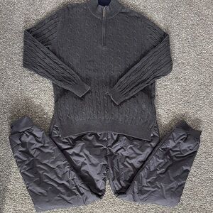 Club Room Men's Dark Gray Zip Up Sweater set size XL New no tags 🏷️